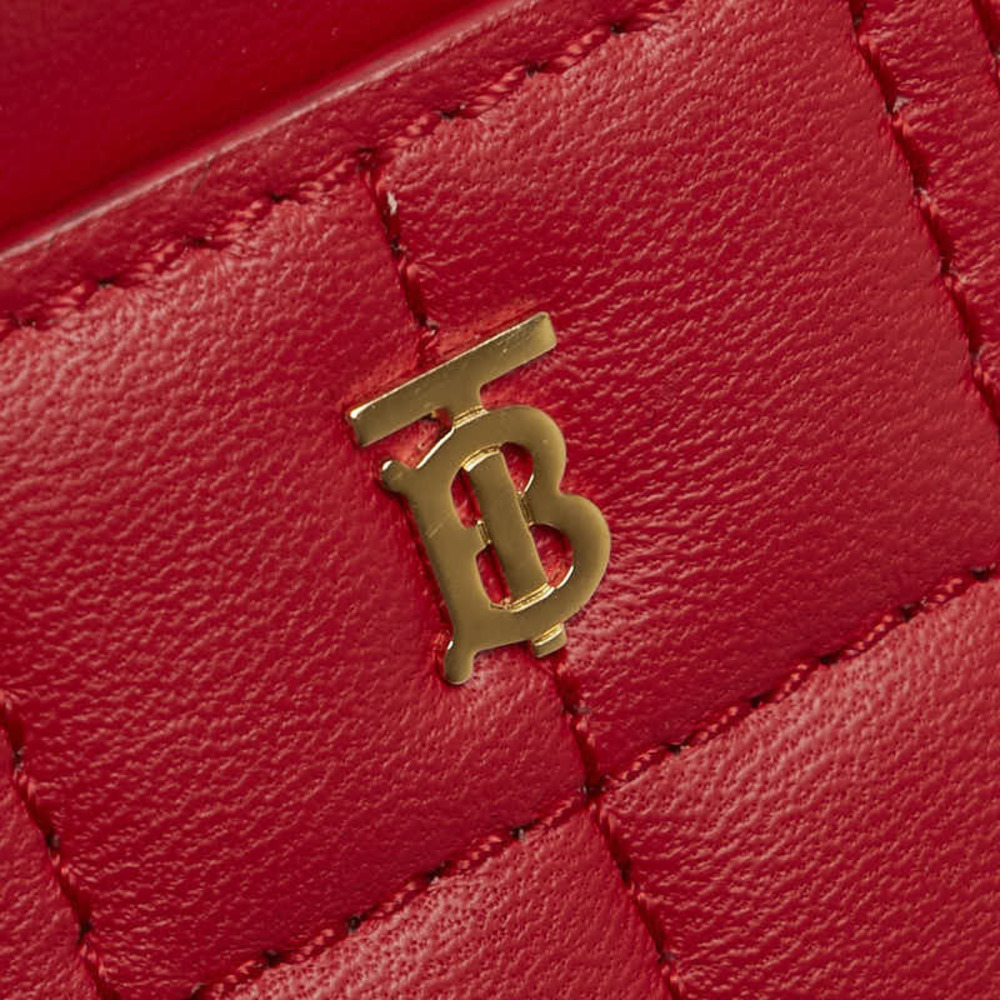 Burberry Wallet Gold Red Monogram Quilted Leather - Picture 6 of 8